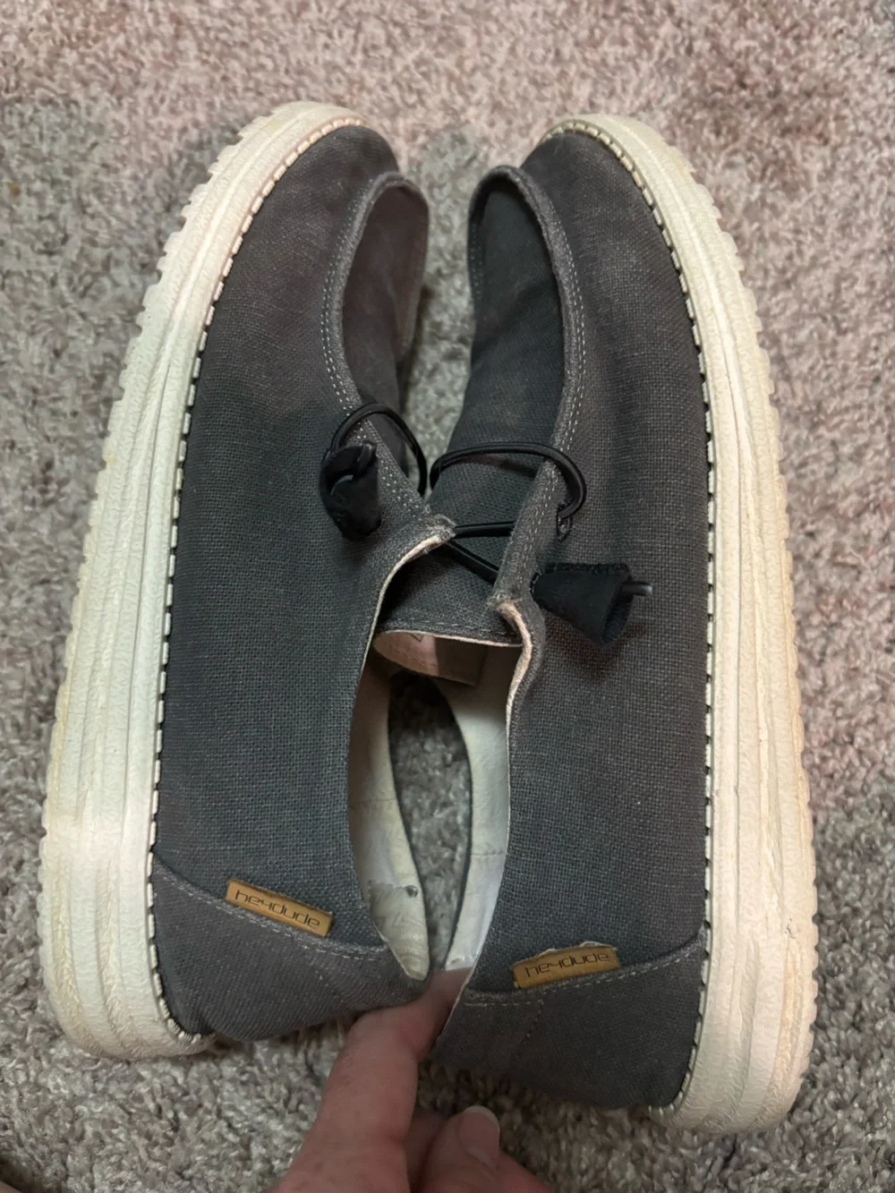 Women's Casual Slip-On Canvas Hey Dude Shoes in Dark Gray